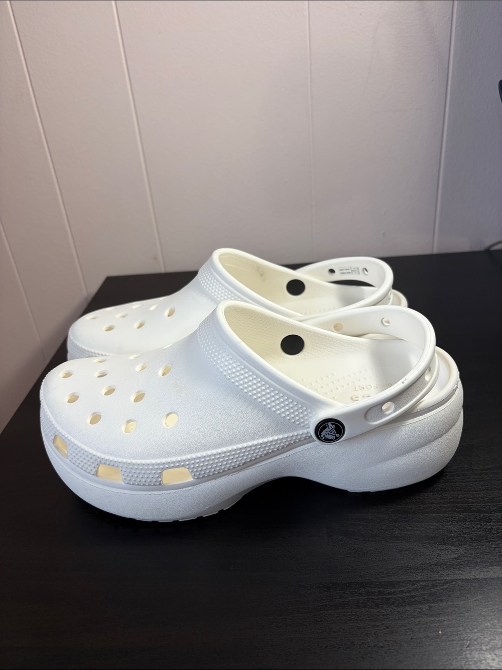 CROCS White Classic Platform Clog
